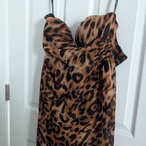 New with tags Leopard Print Strapless Dress